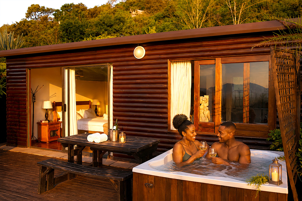 Heritage Cabin Jacuzzi Suite private romantic accommodation in Hartbeespoort