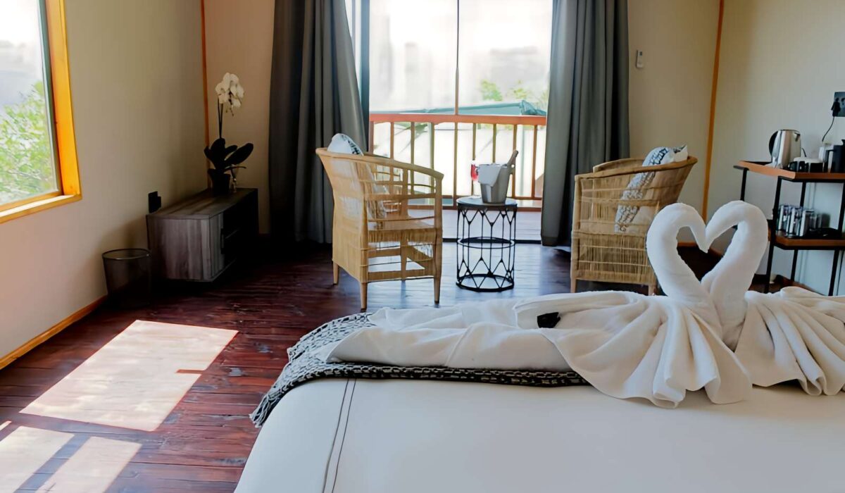 Treetop Log Cabins bed