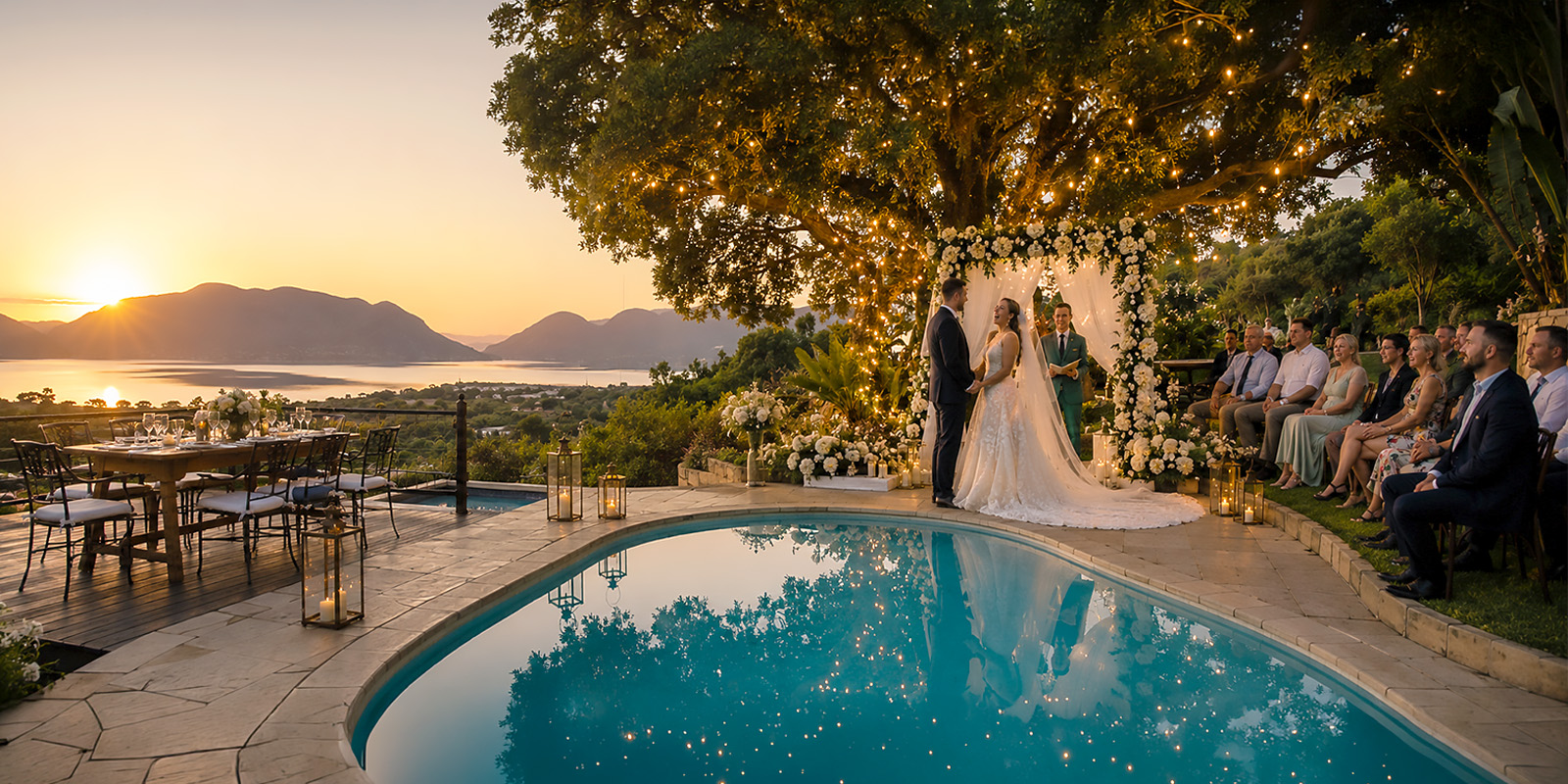 Book wedding venue in Hartbeespoort at La Montagne Guest Lodge