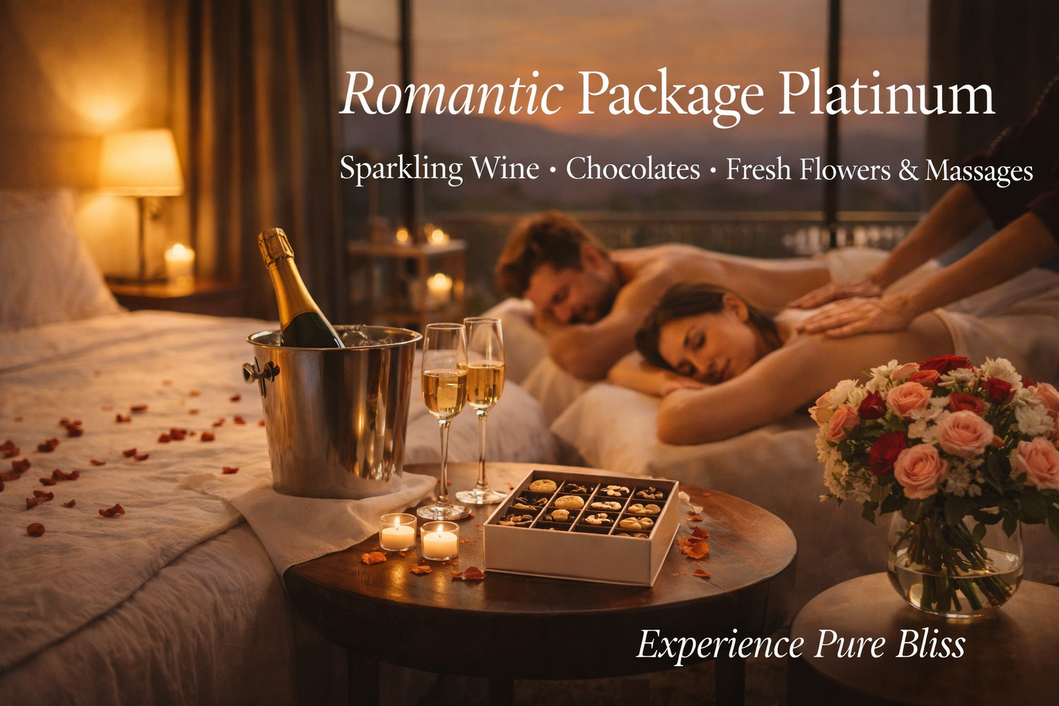 Romantic package add-ons for Heritage Lodge Jacuzzi Suite