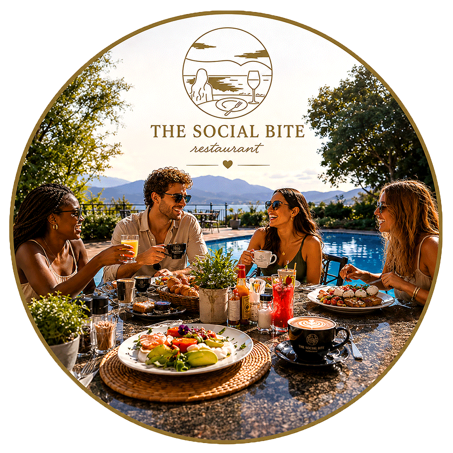 The Social Bite restaurant logo in Hartbeespoort at La Montagne Guest Lodge