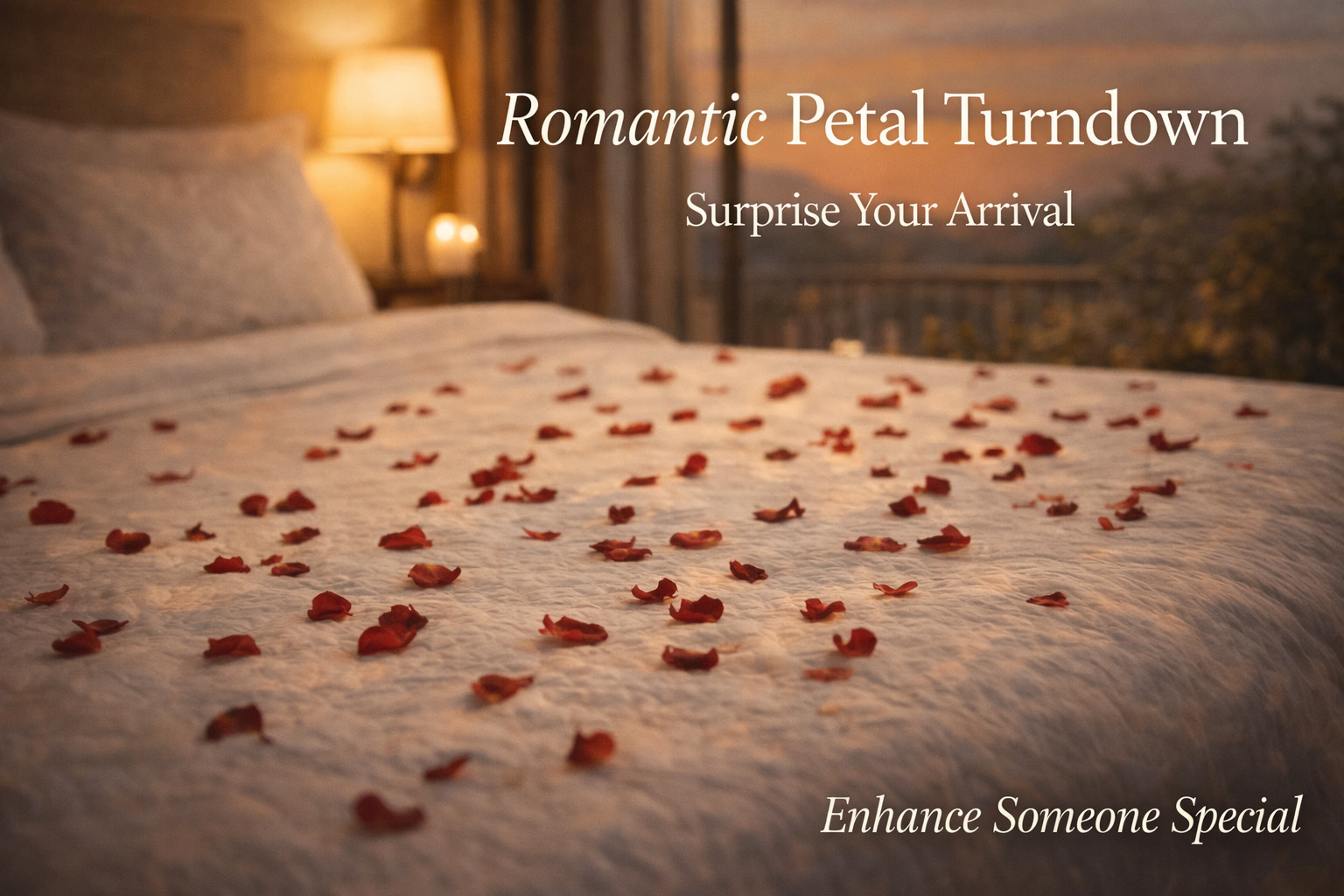 Romantic petal turndown package in Hartbeespoort for couples