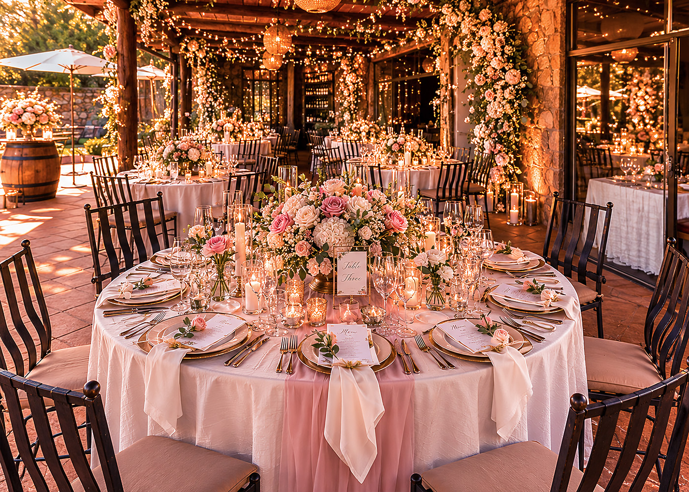 Wedding floral detail at La Montagne Guest Lodge in Hartbeespoort